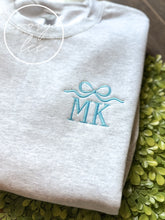 Load image into Gallery viewer, ✨Your Colors✨ Initials + Bow Crewneck Sweatshirt