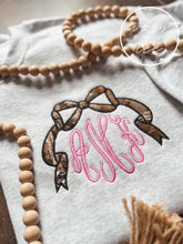 Load image into Gallery viewer, Pink + Camo Bow Monogram Sweatshirt / Tee / Zip