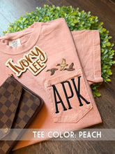Load image into Gallery viewer, Custom✨ Ducks + Initials🖤🦆 // Comfort Colors Pocket Tee