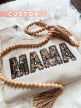 Load image into Gallery viewer, Camo/Tan Faux Lace Appliqué Sweatshirt🖤
