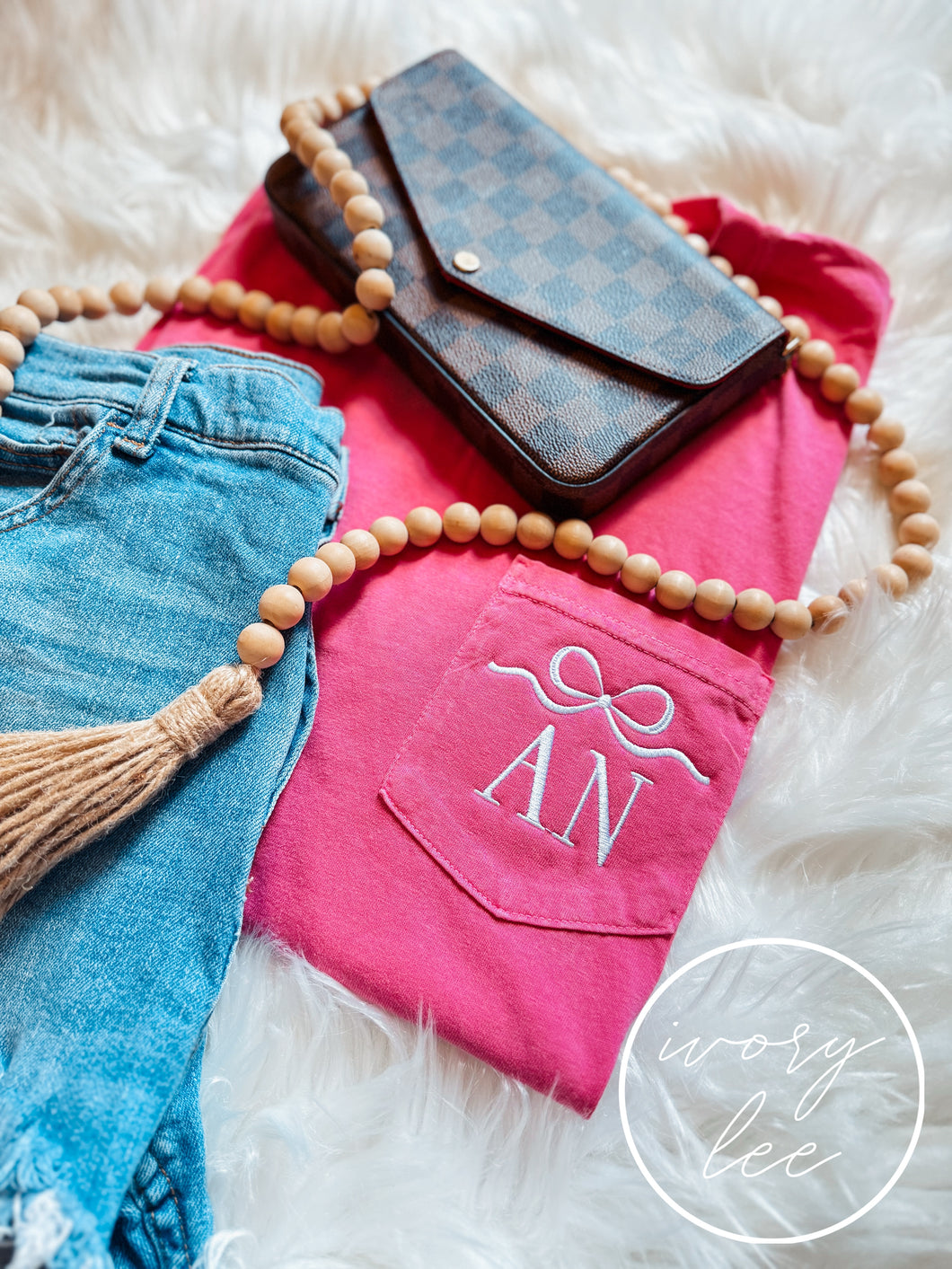 Your Colors✨ Comfort Colors Pocket Tee // Bow + Two Initials