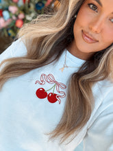 Load image into Gallery viewer, Bow + Cherries White Tee/Sweatshirt
