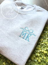 Load image into Gallery viewer, ✨Your Colors✨ Initials + Bow Crewneck Sweatshirt
