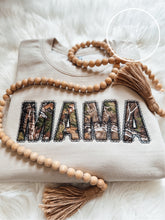 Load image into Gallery viewer, Camo/Tan Faux Lace Appliqué Sweatshirt🖤
