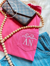Load image into Gallery viewer, Your Colors✨ Comfort Colors Pocket Tee // Bow + Two Initials
