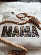 Load image into Gallery viewer, Camo/Tan Faux Lace Appliqué Sweatshirt🖤
