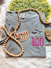 Load image into Gallery viewer, Boo + Bats 🖤🦇 Comfort Color Pocket Tee
