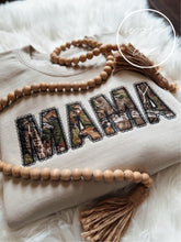 Load image into Gallery viewer, Camo/Tan Faux Lace Appliqué Sweatshirt🖤
