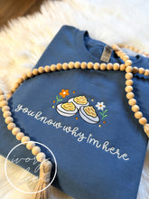Load image into Gallery viewer, You Know Why I’m Here - Deviled Eggs Sweatshirt 💛💙

