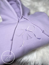 Load image into Gallery viewer, Lilac Dreams Bow + Initial Hoodie 💜☁️💫
