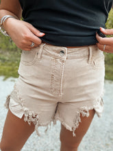 Load image into Gallery viewer, Reagan Sand High Rise Risen Shorts
