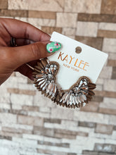 Load image into Gallery viewer, Jeweled Feather Earrings
