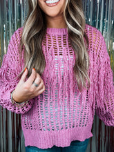Load image into Gallery viewer, Addie Fringe Sweater - Pink
